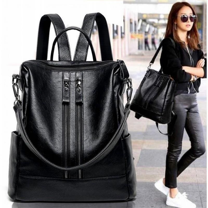 Women Bags Medium Size - Sac à dos d'école en cuir