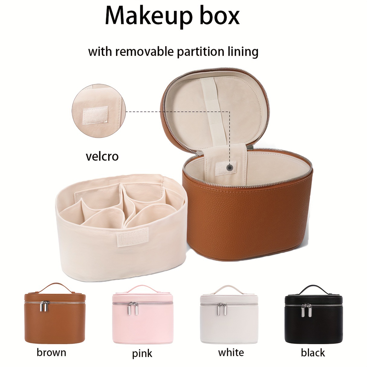 Women Bags Medium Size - Grande trousse de maquillage en cuir